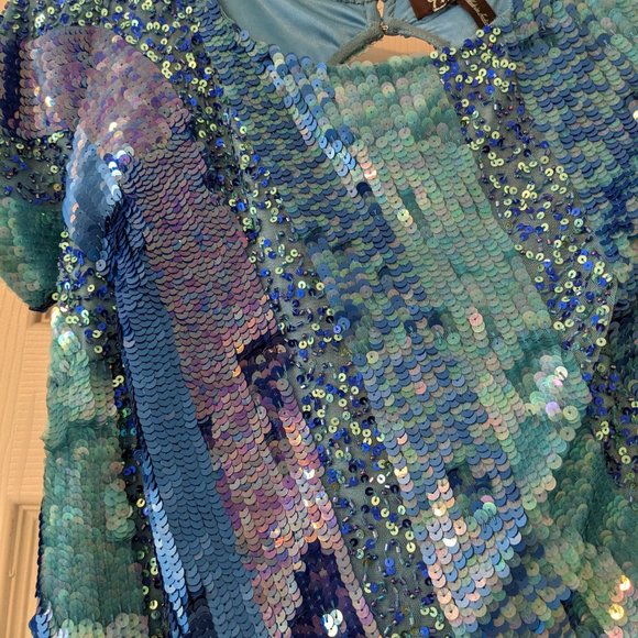 Camille La Vie, Beautiful Blue/Royal  sequin party dress - Picture 6 of 11